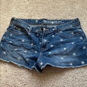 Gap Women's Blue Denim Star Shorts